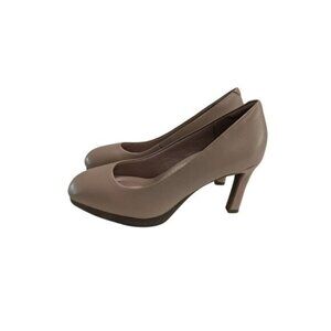 Clarks Women's Ambyr2 Braley Warm Beige Leather 8.5